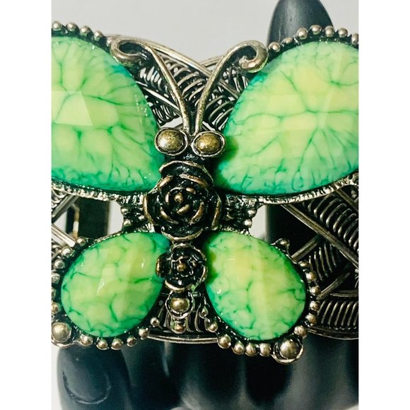 Green Butterfly Cuff Bracelet - Picture 3 of 8